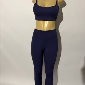 Navy Sport Bra and High-Waist Leggings Set